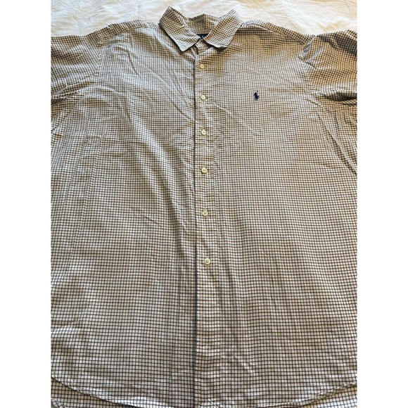 Ralph Lauren Classic Fit Navy/Brown/White Check w/Blue Pony XXL Button Up Shirt - Picture 2 of 12